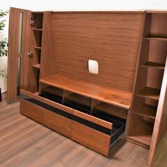 【4/25受渡完了】≪yt794ジ≫ サンキコーポレーション テレビボード 幅230cm TV部幅160㎝ クレール/スラント/斜め/リビング/シアター 50706-03の画像