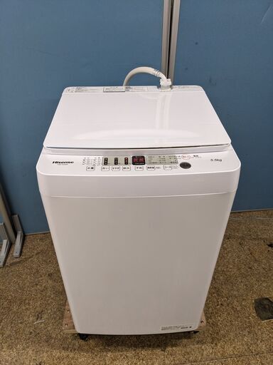 Hisense 全自動電気洗濯機 5.5kg HW-E5504 2021年製 「便利・安心機能」しっかり洗えて衣服に優しい、コンパクト洗濯機