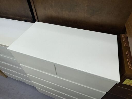 訳あり特価 5段 チェスト 幅約80cm エナメル調 ホワイト 白 箪笥