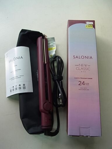 【㉚】SALONIA　サロニア　ストレートヘアアイロン　ニュークラシック　レッド　24ｍｍ　SL-004SNR