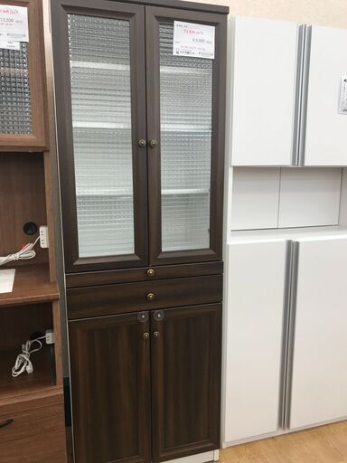 ★ジモティ割あり★  食器棚 茶色 H180×W59×D40 クリーニング済み KJ2709