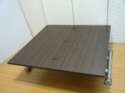 GOMLDEN 油圧式昇降テーブル 折りたたみ ブラウン