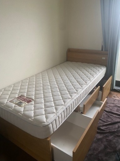 引取先決定しました。引き出し収納付きベッド※マットレス付き