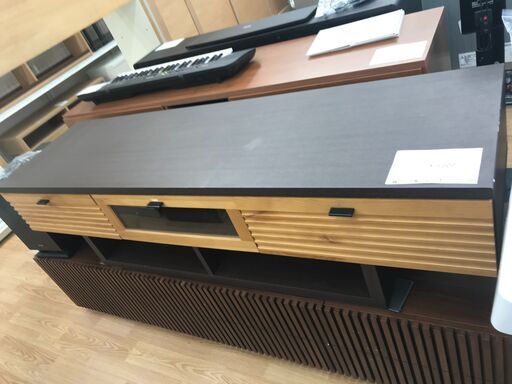 ★ジモティ割あり★  テレビ台 黒×ナチュラル H42×W160×D45 クリーニング済み KJ2716