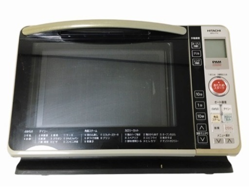HITACHI 日立 MRO-FF6 電子レンジ オーブン ライトグレー 2010年製 50-60Hz 共用 調理器具 あたため アプライアンス 中古品 動作品