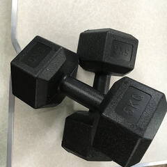 ※引取り先決定 未使用品 ダンベル 5kg*2  六角形状 トレ...