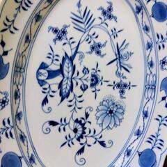 マイセン（Meissen）、ブルーオニオン 、楕円皿、素人採寸ですが縦:約