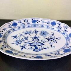 マイセン（Meissen）、ブルーオニオン 、楕円皿、素人採寸ですが縦:約