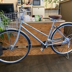 【前輪タイヤ・前輪チューブ新品！】LEDオートライト　27インチ自転車　シルバー　名古屋プレミアム商品券×金鯱マネー参加店舗