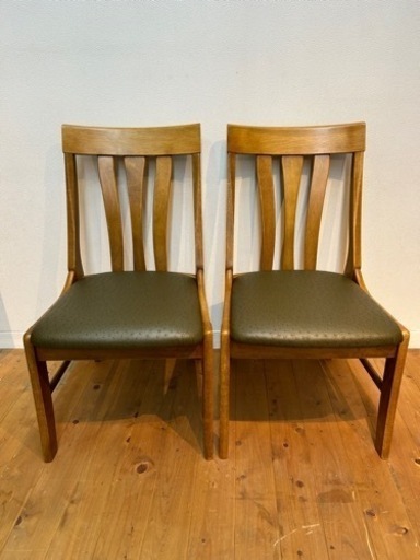 ダイニングチェア　リメイク品　2脚セット