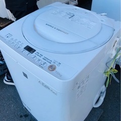 福岡市内配送設置無料　保証付き　SHARP 全自動洗濯機 ES-G7E3-KW 洗濯機本体