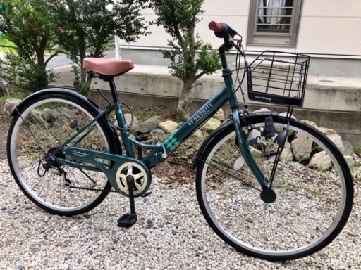 496、折りたたみ自転車26インチグリーン