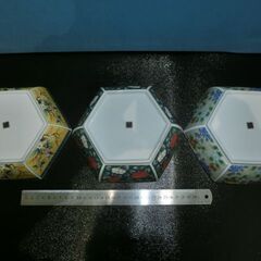 和食器 有田焼 吾山窯 20㎝ 六角形 盛り鉢 3個セットの画像