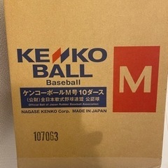 ダンボール箱未開封　120球　未開封1ダンボール。ナガセケンコー軟式野球ボール公認球  軟式野球ボールM号 120個 10ダース入りM-10DZ　（別途でご自宅までお届けいたします）の画像
