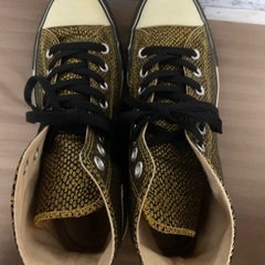 converse スニーカー　スパンコール　ゴールドの画像