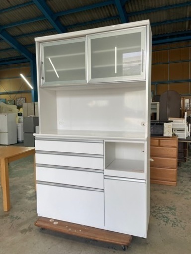 ☆綺麗な中古品☆幅120cm☆食器棚☆白色☆