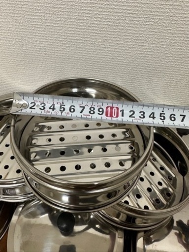 新品未使用ステンレス蒸籠本体10個＋蓋10個セット