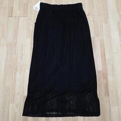 (43)タグ付き新品未使用　しまむら商品　Lサイズ　スカート　黒色の画像