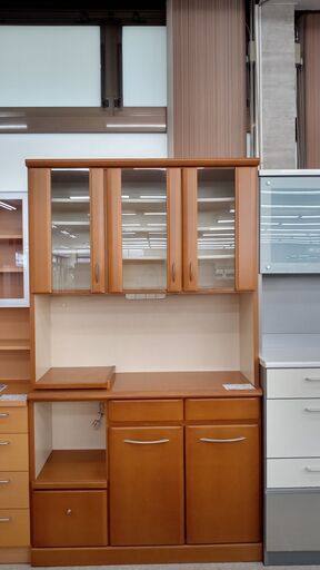 特別値引き★ジモティ割あり★ 松田家具 レンジボード 茶 H206×D46×W117.5 クリーニング済み TJ1767