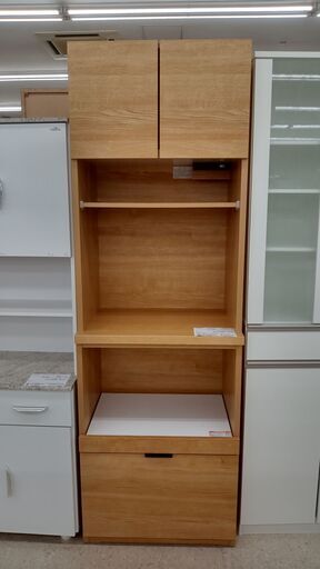★ジモティ割あり★  食器棚 ライトブラウン H180×D40×W59 クリーニング済み TJ1772