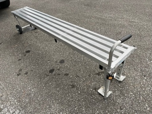 お値下げ！　HARAX FL-1800 フミラック ノーパンクタイヤ付踏台 ロングタイプ アルミ製 昇降回数減 快適ワーキング ステップ 中古品 ④