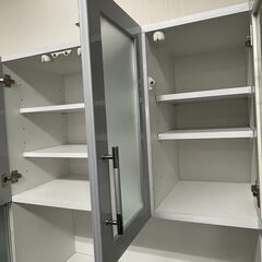 キッチンボード 収納棚 食器棚 ホワイト 大容量 W90×H180×D38.5cm 札幌 東区