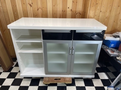 ニトリ　バーカウンター　1250×520×980 ホワイト　キッチン　収納