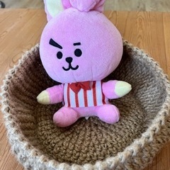 【新品】　麻手編み収納かご② 猫ベッド