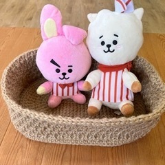 【新品】　麻手編み収納かご③ 猫ベッド