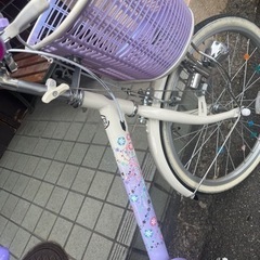 子供用自転車♡ブリヂストン♡パープル♡キラキラ自転車20インチの画像