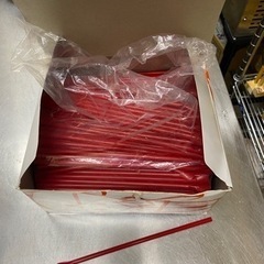 業務用スプーンストロー赤包装なしの画像