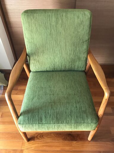 【最終処分！】一人用ソファ 北欧家具風 スツール付き