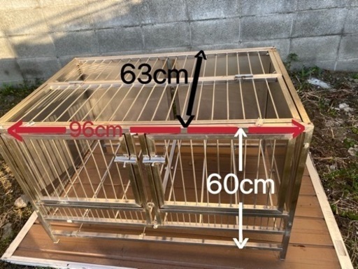 ステンレス製ドッグケージ96cmX63cmX60cm中古ケージ埼玉県