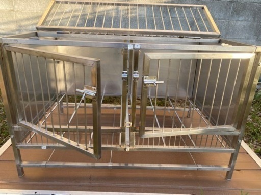 ステンレス製ドッグケージ96cmX63cmX60cm中古ケージ埼玉県