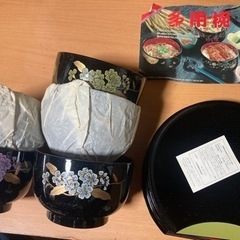 多用椀　合成漆器　5脚セットの画像