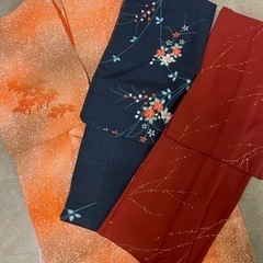 小紋　紬　着物2点羽織り1点セットアンティークの画像