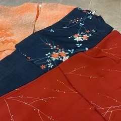 小紋　紬　着物2点羽織り1点セットアンティーク