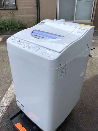 ▼【シャープ タテ型洗濯乾燥機 穴なし槽カビぎらい ブルー系 洗濯容量5.5kg ES-TG55L-A】（NF230901）Zi-1153