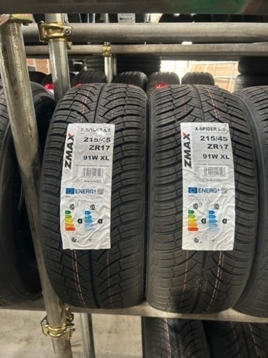 オールシーズン新品4本タイヤ、215/45/17、タイヤ交換コミコミ、アマントレーディング株式会社、大府市