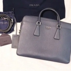 【新品同様】PRADA サフィアーノ レザーブリーフケース/ビジ...