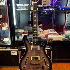 ① 函館・北斗市近郊 直接取引限定 Paul Reed Smith PRS SE Hollowbody II Charcoal Burst ポールリードスミス ホローボディⅡ チャコールバースト ハードケース付