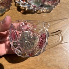 SOGA 曽我ガラス　ティーセット　カップ　ソーサー　昭和レトロ　葡萄　グレープの画像