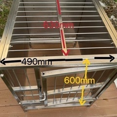 ステンレス製小型犬 用中古ドッグケージ埼玉県63cmX49cmX...