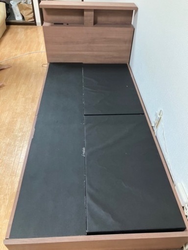 引き出し付き　シングルベッド　オシャレ　新生活　マットレス別売り