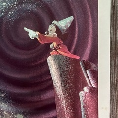 【ディズニー　ファンタジア　ミッキーマウス】光る絵画ヴィンテージの画像