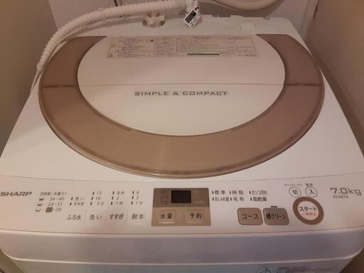 【中古美品】SHARP洗濯機7kg