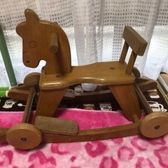 木馬 子供 遊び レトロ 車輪付き 知育玩具の画像