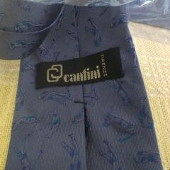 ◆【未使用】〔ネクタイ〕①　　《 Cantini ・ FIRENZE / MADE IN ITALY 》  　●お色/青紫系,　ゴルフ柄。　　の画像