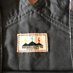 オーバーオール・サロペット・ロデオクラウンズ・ネイビー×白・ピースマーク刺繍・Sの画像