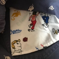 オーバーオール・サロペット・ロデオクラウンズ・ネイビー×白・ピースマーク刺繍・Sの画像